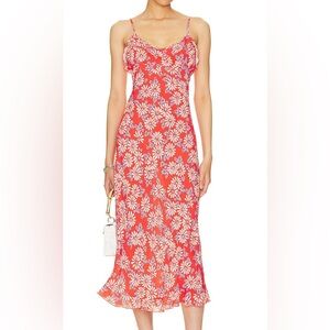 Revolve Shelley Rambling Midi Dress in Blood Orange